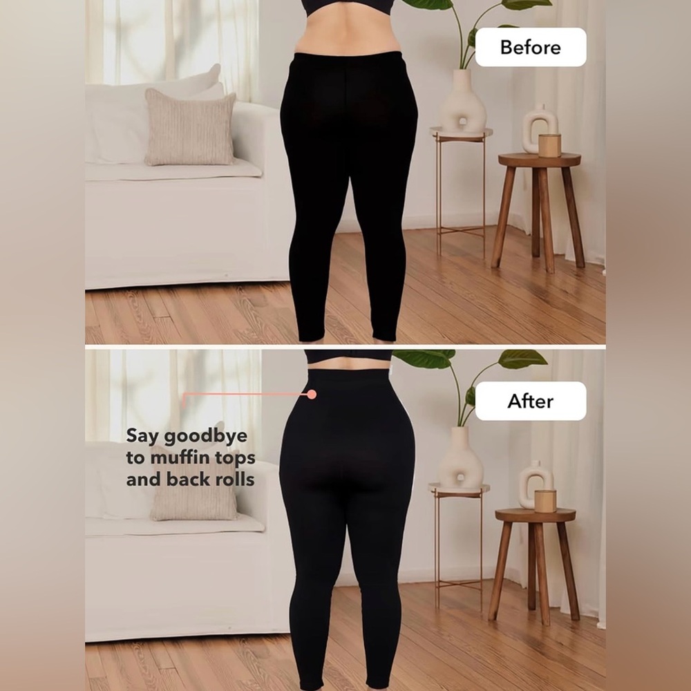 High-Waist Black Seamless Compression Leggings - Picture 4 of 8